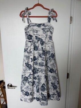 Altar’d State Haley Midi Dress, Ivory Blue, Small